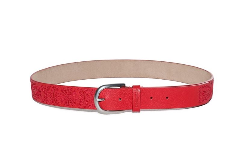 Desigual Women's Red Leather Belt
