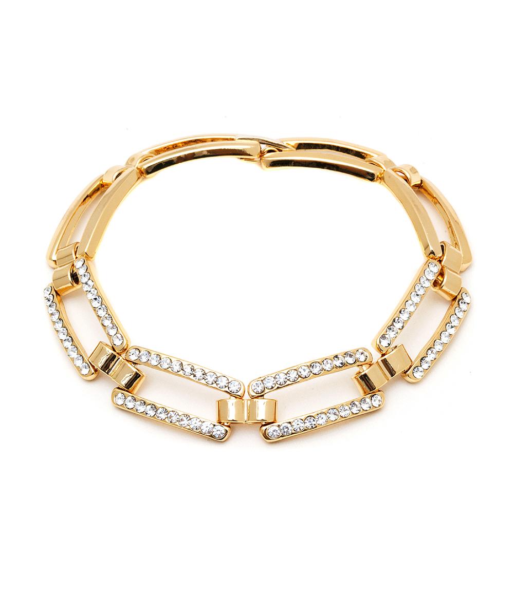 Gold And Swarovski Elements Link Bracelet