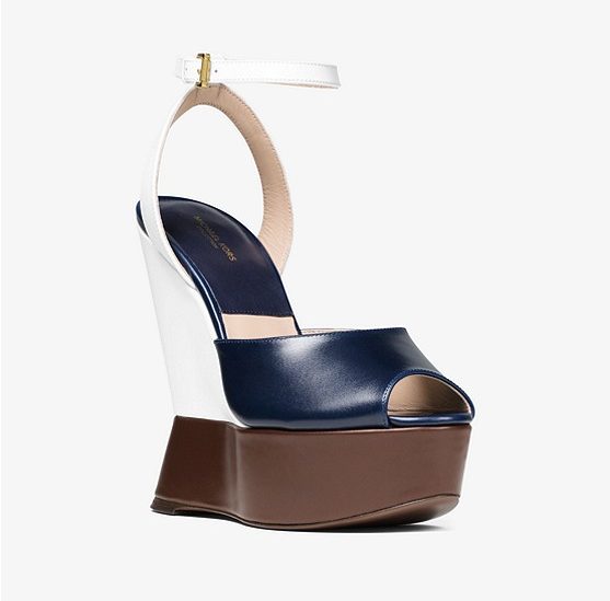 Marilyn Color-Block Leather Wedge
