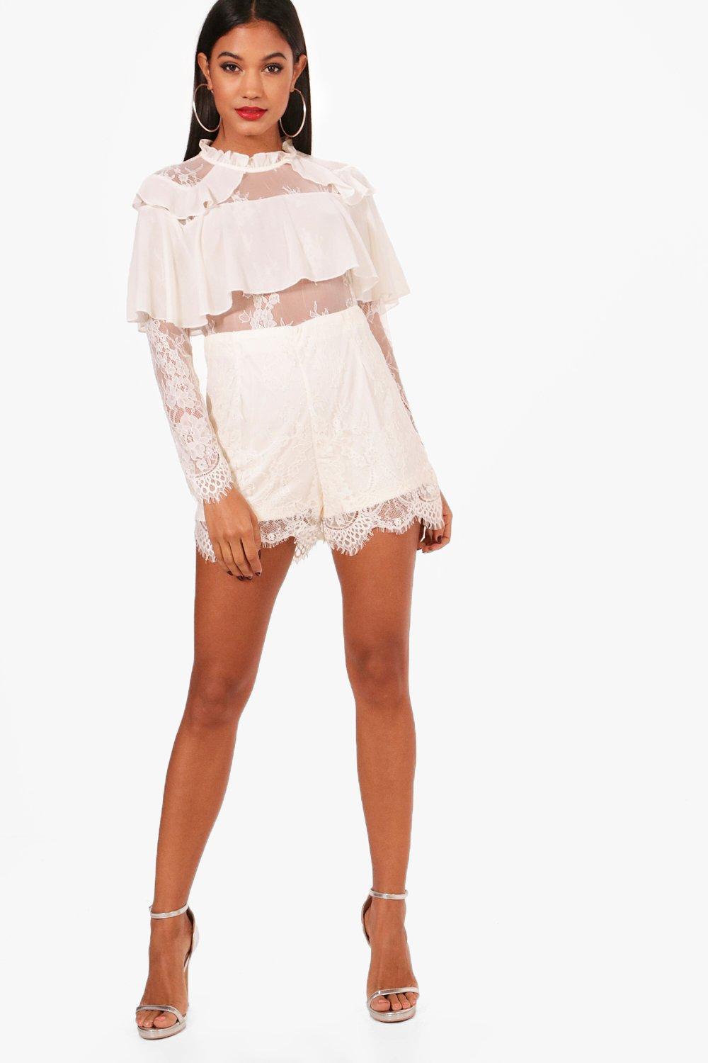 Summer Frill Detail Lace Playsuit