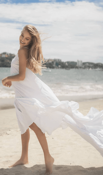 White flowing dress