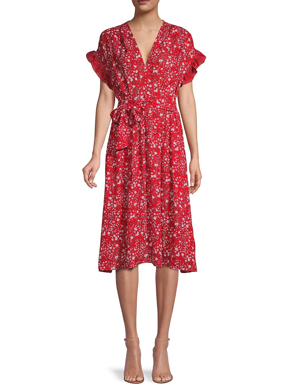 ruffle sleeve floral dress