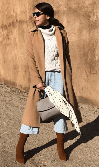 Beige coat outfit