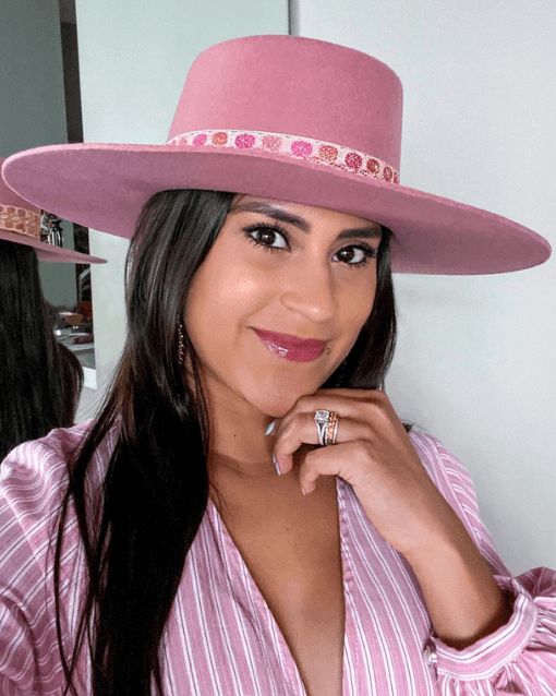Kelsey in pink hat