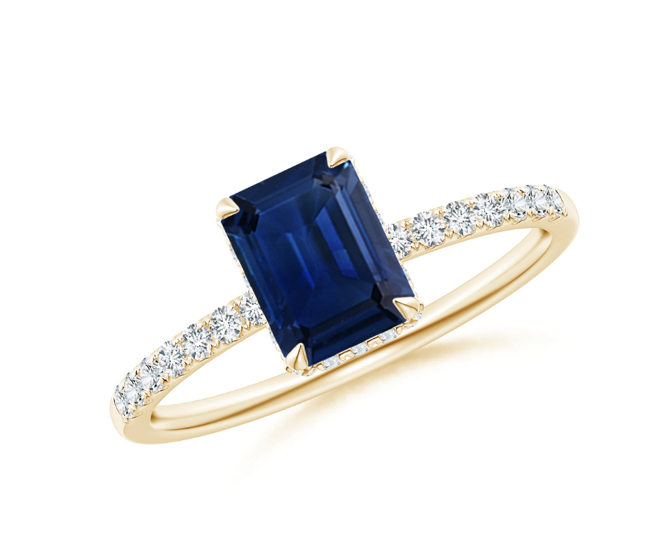 anillo de compromiso azul